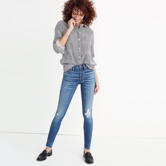 Madewell Denim - MADEWELL 9” High Rise Skinny in Alegra Wash.